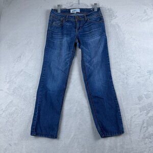 Jolt Straight Leg Jeans Womens Size 5 Embroidered Pockets Low Rise Blue